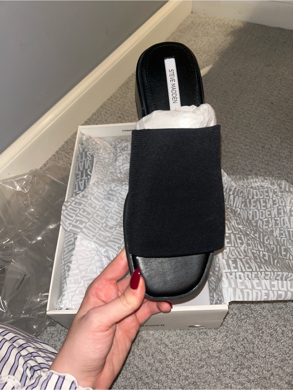 Steve Madden Lucee Black Sandal